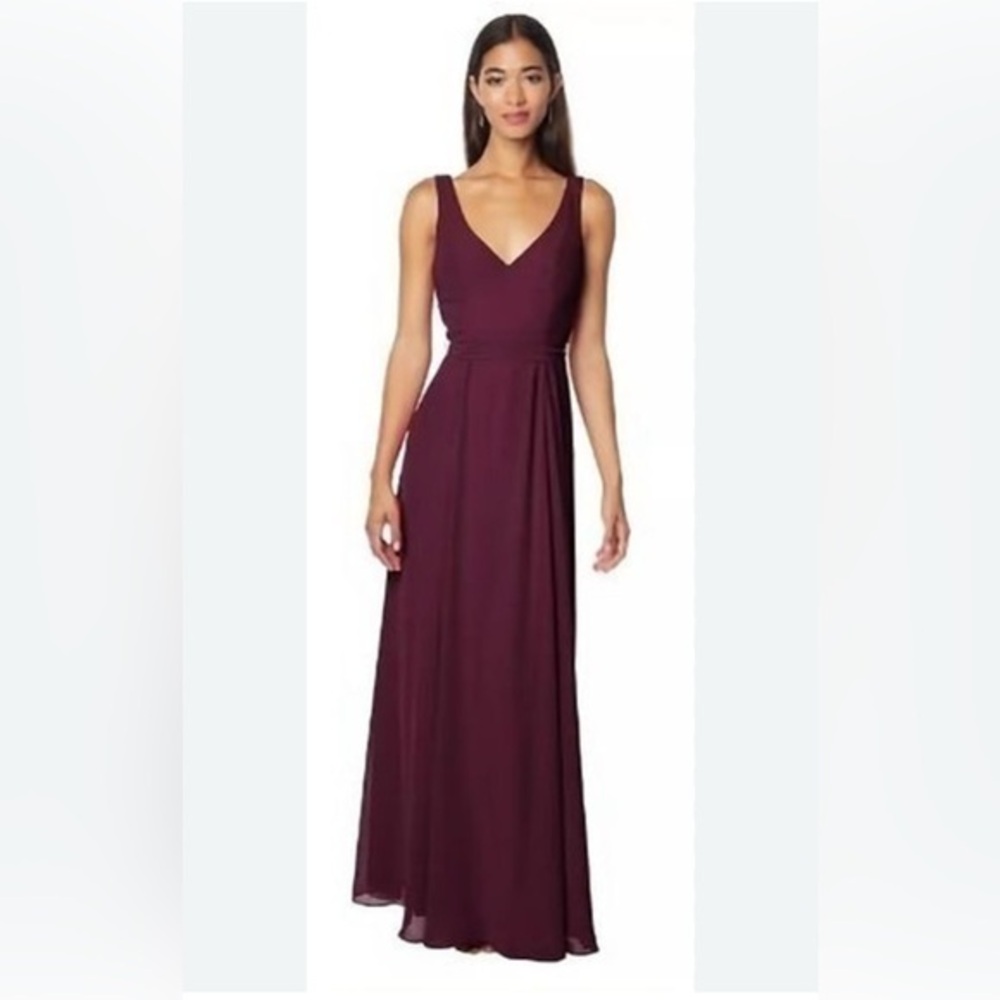 Bill Levkoff Bridesmaid Chiffon Dress #7126 in Wine